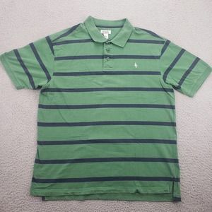 Boca‎ Classics Shirt Mens XL Green Blue Striped Casual Polo Golf Boat Sailing